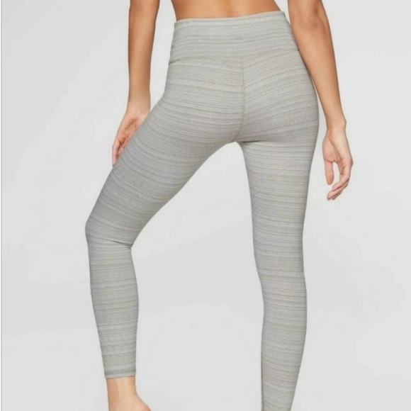 ATHLETA High-rise Jacquard Chaturanga Leggings | Light Gray | Textured | Size-S - Picture 3 of 11